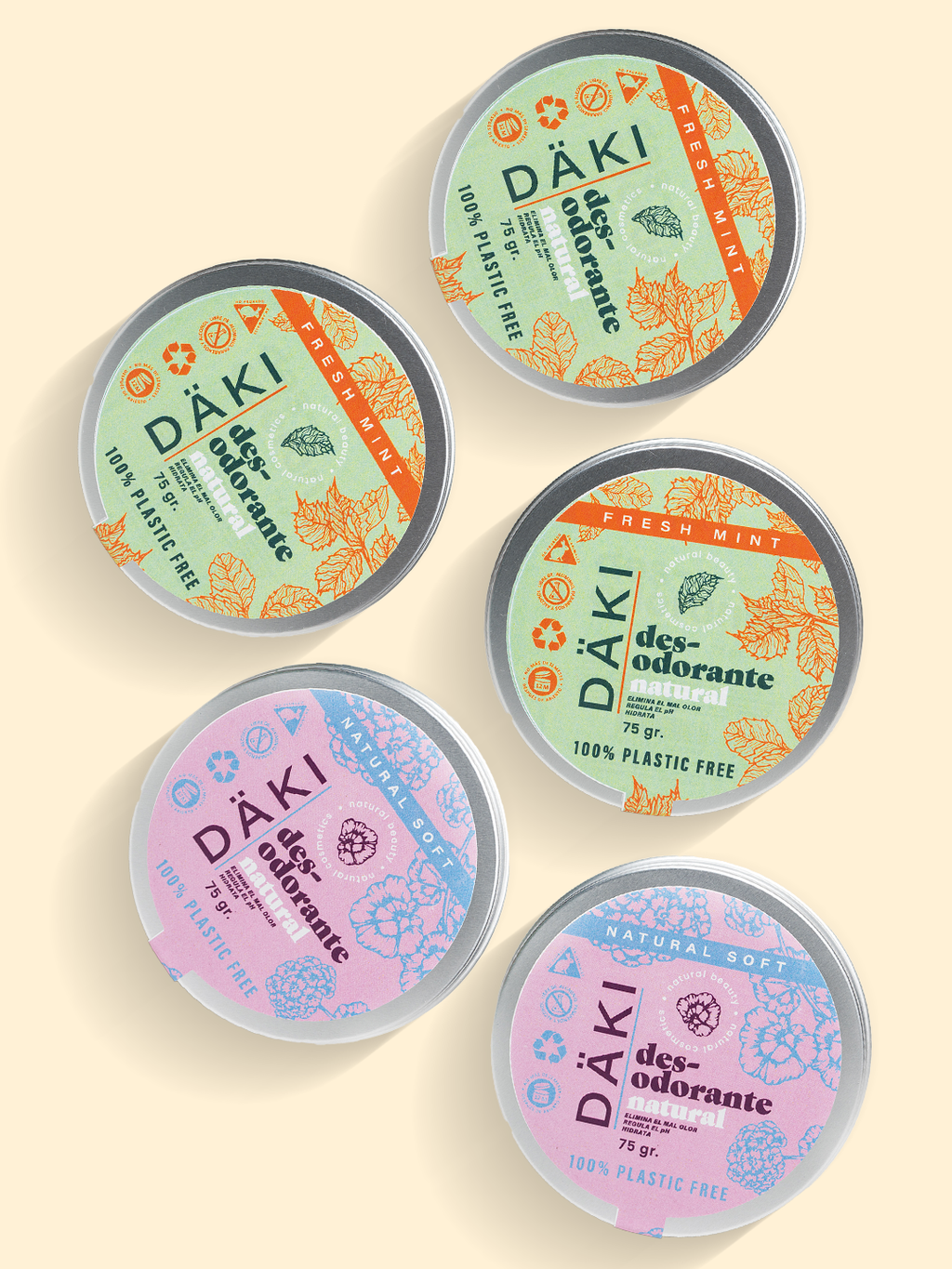 Pack 5 Desodorantes Crema 75g