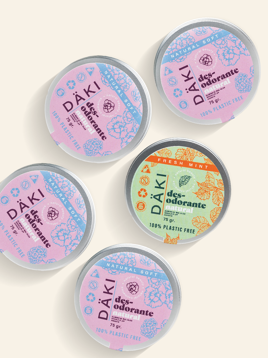 Pack 5 Desodorantes Crema 75g