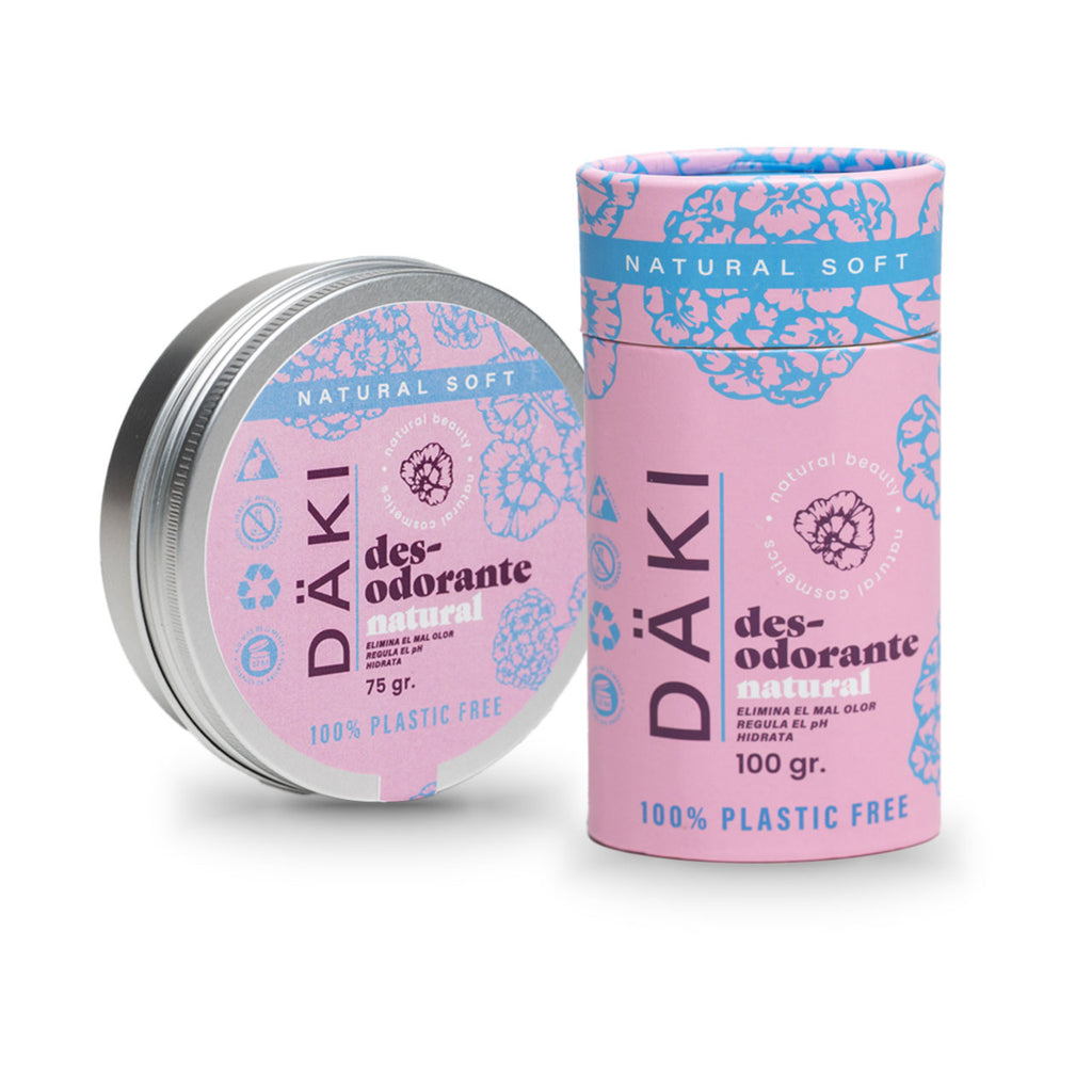 Dúo Desodorantes Barra + Crema Däki Natural con desodorante en barra y crema, 100% plástico libre.