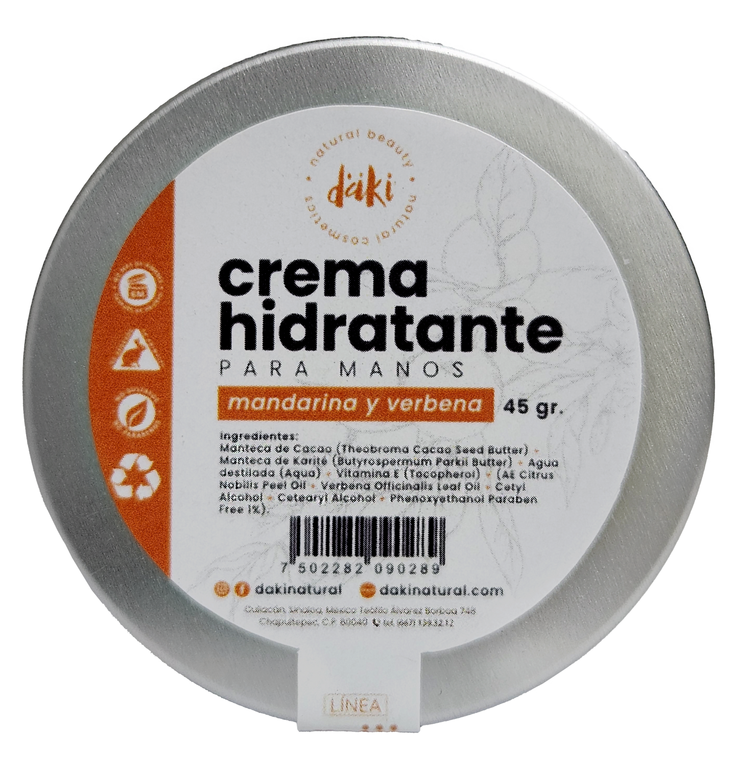 Crema hidratante para manos Mandarina y Verbena